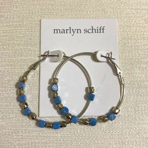 NWOT MARLYN SCHIFF Beaded Hoop Earrings
